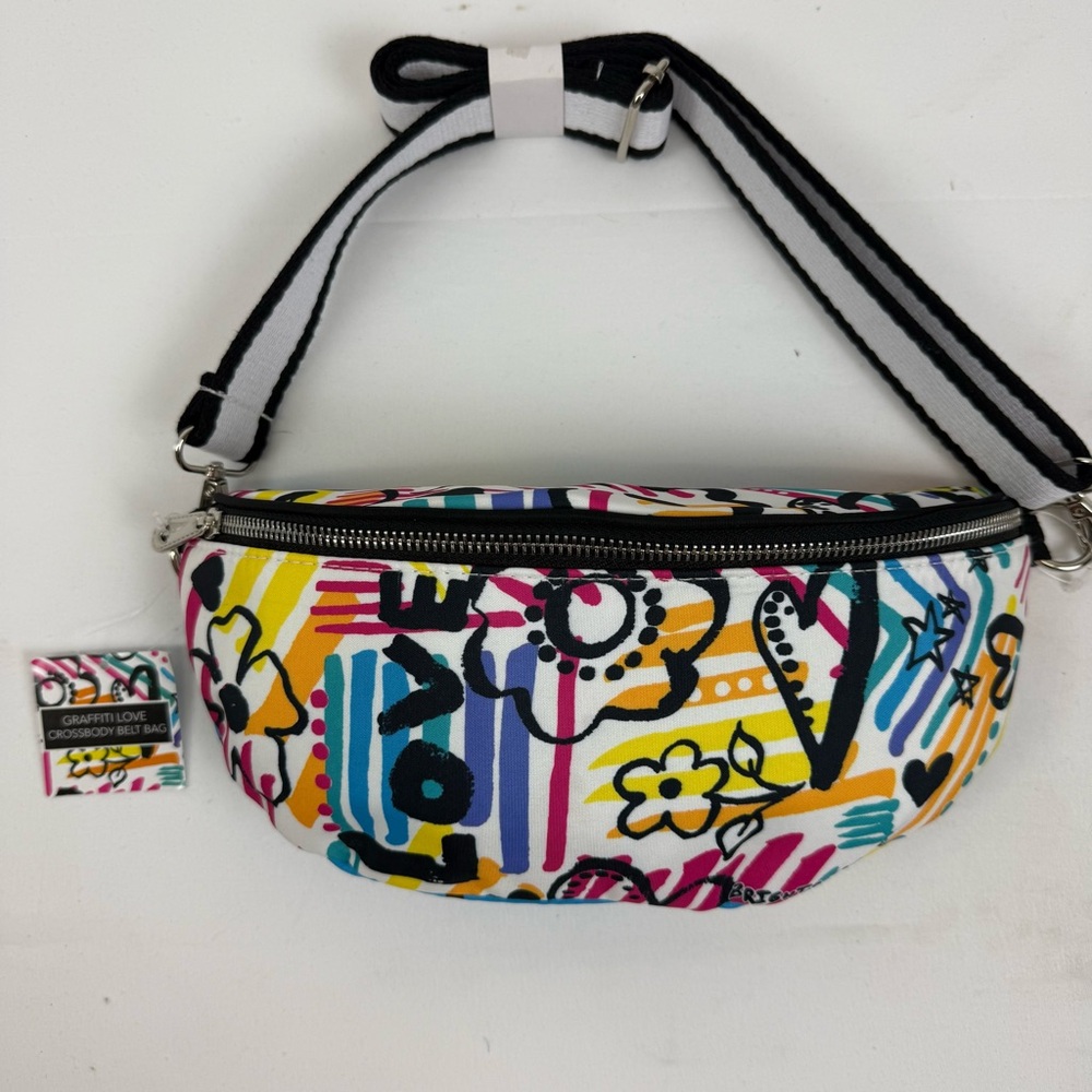 NEW Brighton Graffiti Love Crossbody Belt Bag‎ Fanny Pack  1970's Retro 11”